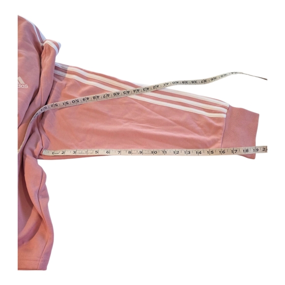 Adidas Women's Essentials Pink Cropped Hoodie Plus Size - Picture 10 of 10